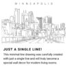 Minneapolis Skyline Continuous Line Drawing Art Work