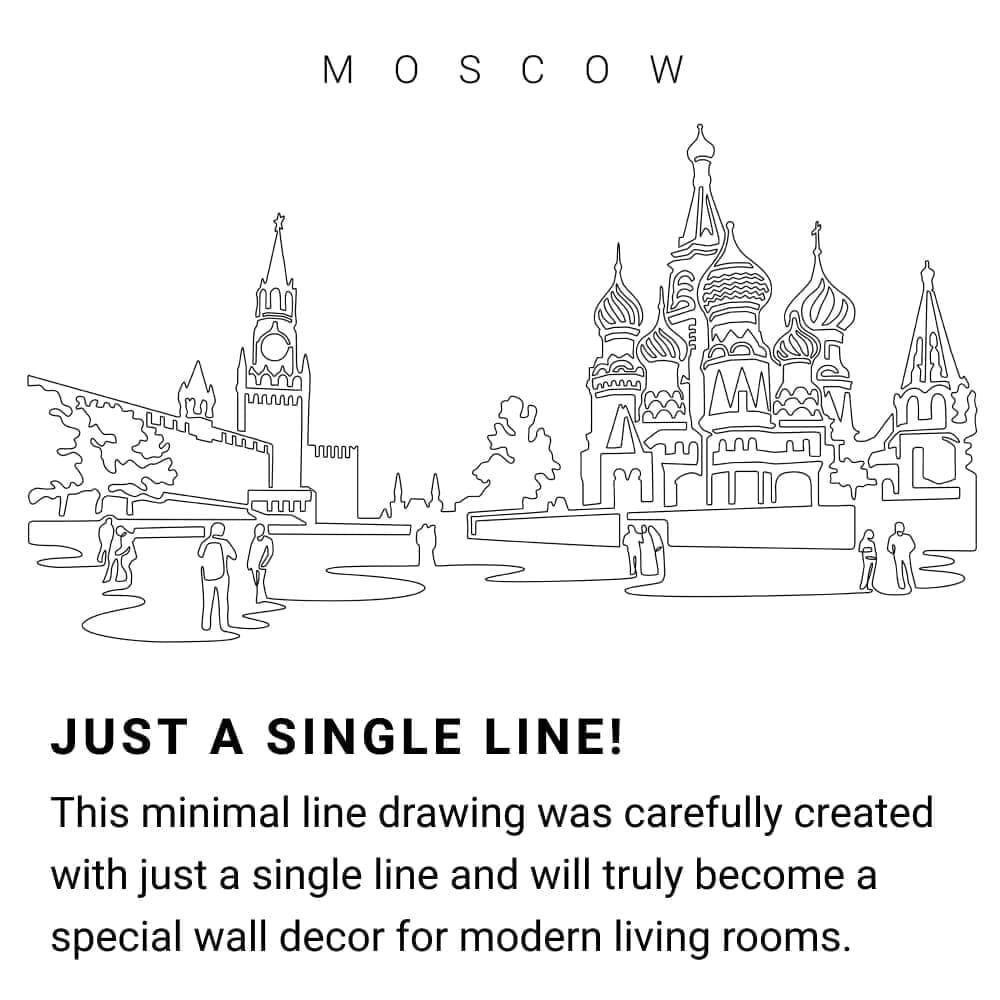 Moscow Skyline Continuous Line Drawing Art Work Moscow Skyline Continuous Line Drawing Art Work
