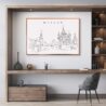 Moscow Skyline Wall Art for Home Office