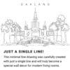 Oakland California Temple Continuous Line Drawing Art Work