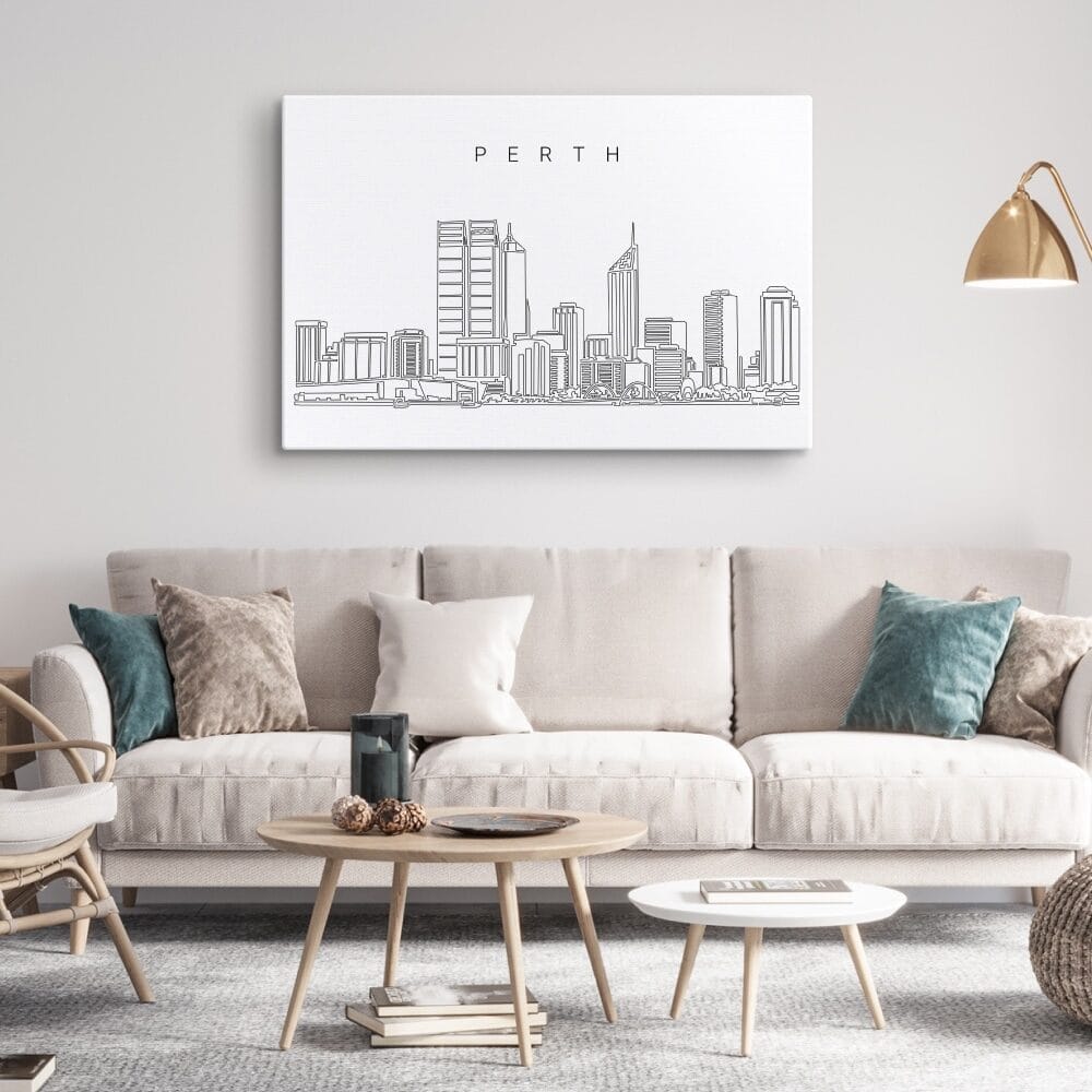 Perth Skyline Canvas Art Print Lifestyle Perth Skyline Canvas Art Print Lifestyle