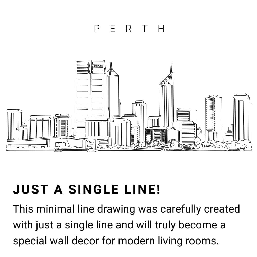 Perth Skyline Continuous Line Drawing Art Work Perth Skyline Continuous Line Drawing Art Work