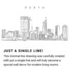 Perth Skyline Continuous Line Drawing Art Work