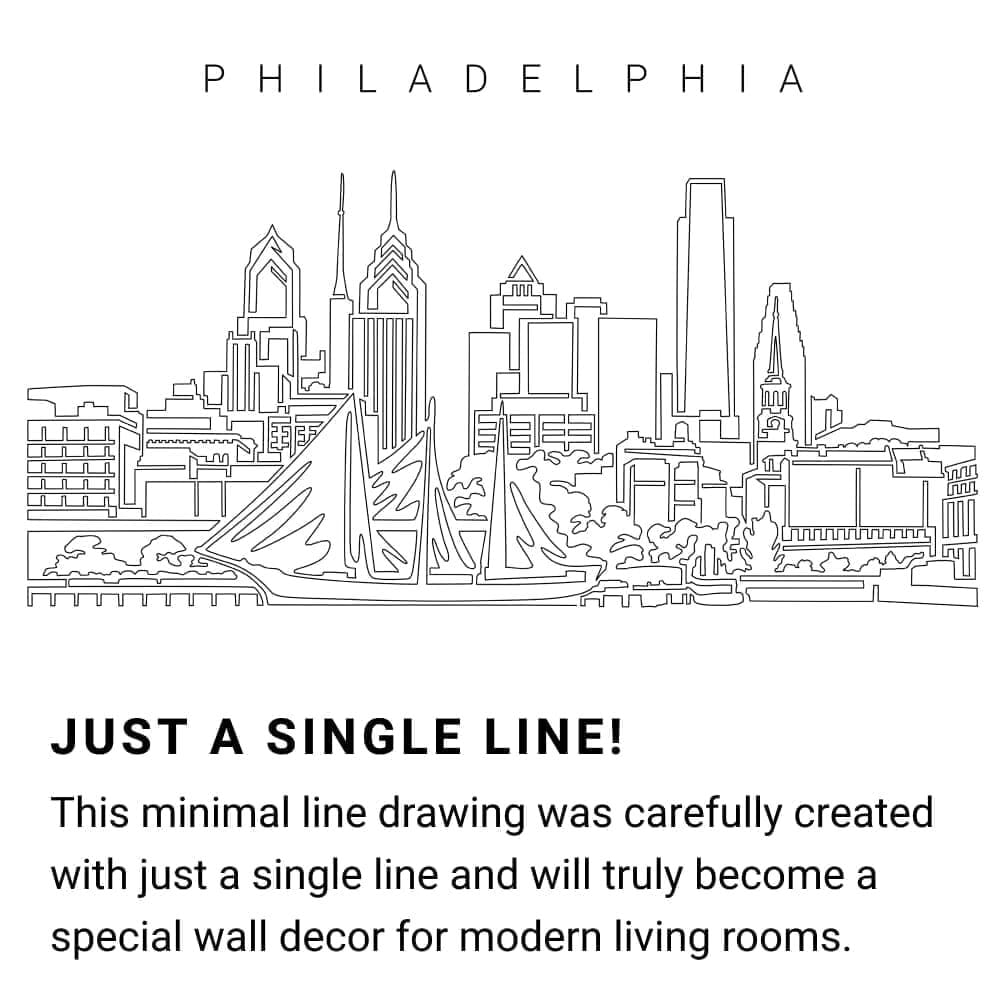Philadelphia Skyline Continuous Line Drawing Art Work Philadelphia Skyline Continuous Line Drawing Art Work