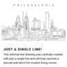 Philadelphia Skyline Continuous Line Drawing Art Work