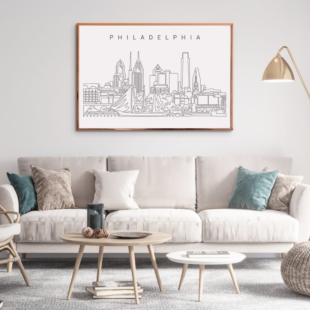 Philadelphia Skyline Waterfront Wall Art for Living Room Philadelphia Skyline Waterfront Wall Art for Living Room