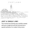 Portland Maine Continuous Line Drawing Art Work