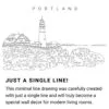 Portland Maine Continuous Line Drawing Art Work