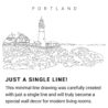 Portland Maine Continuous Line Drawing Art Work