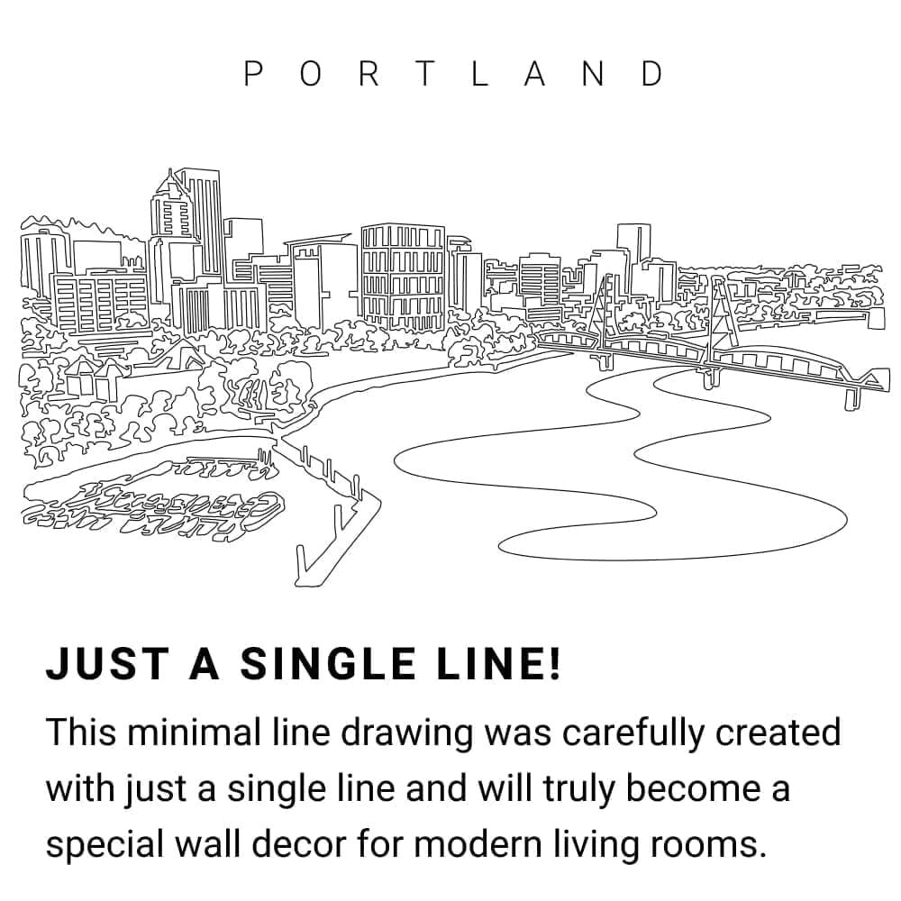 Portland Oregon Skyline Continuous Line Drawing Art Work Portland Oregon Skyline Continuous Line Drawing Art Work
