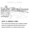Portland Oregon Skyline Continuous Line Drawing Art Work