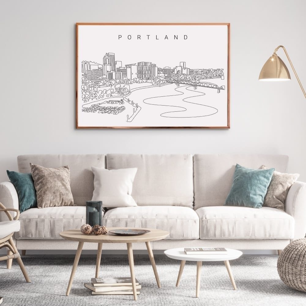 Portland Oregon SkylineWall Art for Living Room Portland Oregon SkylineWall Art for Living Room