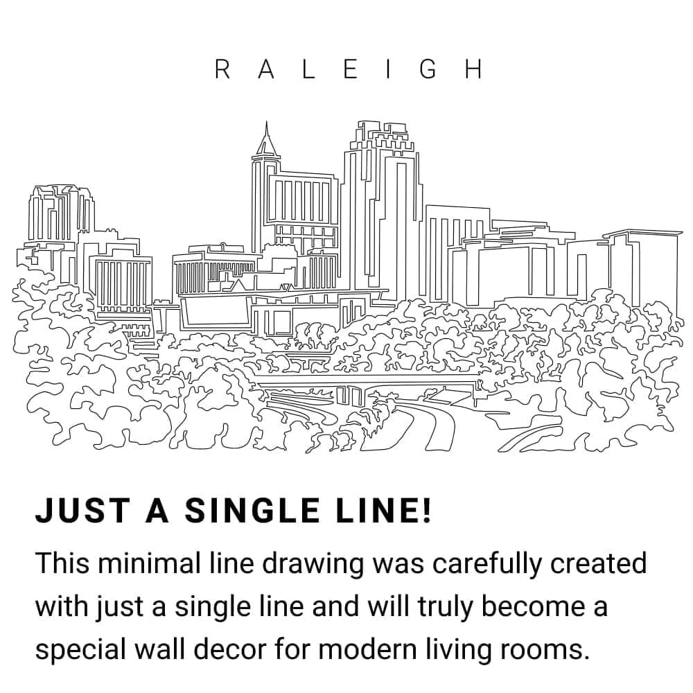 Raleigh Skyline Continuous Line Drawing Art Work Raleigh Skyline Continuous Line Drawing Art Work