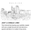 Raleigh Skyline Continuous Line Drawing Art Work