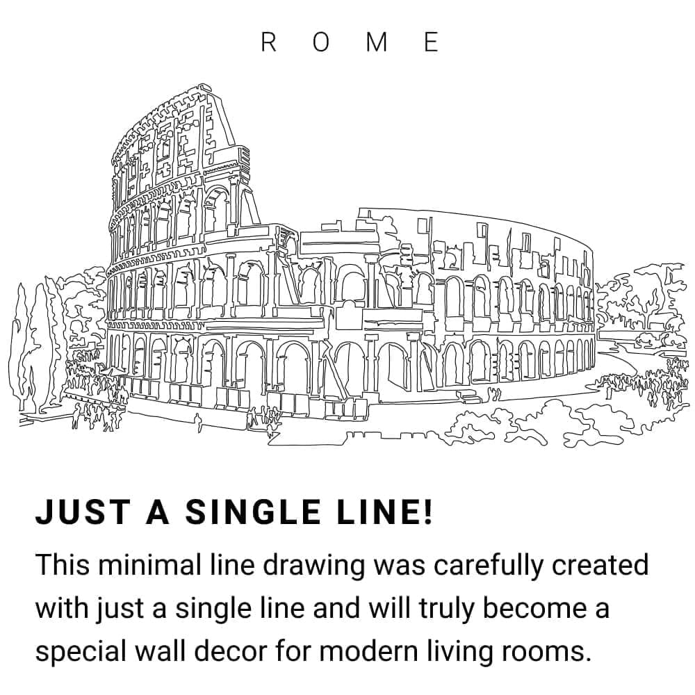 Rome Colosseum Continuous Line Drawing Art Work Rome Colosseum Continuous Line Drawing Art Work