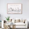 San Antonio Skyline Wall Art for Living Room