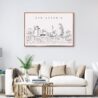 San Antonio Skyline Wall Art for Living Room