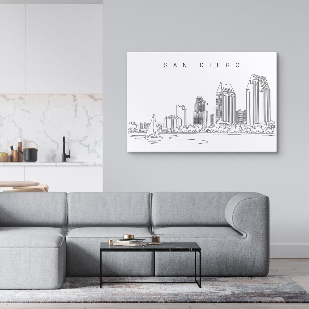San Diego Skyline Canvas Art Print Lifestyle San Diego Skyline Canvas Art Print Lifestyle