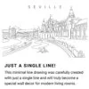 Seville Spain Continuous Line Drawing Art Work