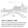 Seville Spain Continuous Line Drawing Art Work