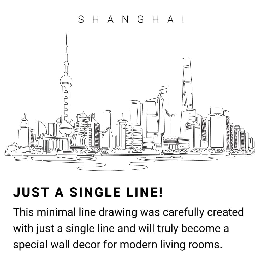Shanghai Skyline Continuous Line Drawing Art Work Shanghai Skyline Continuous Line Drawing Art Work