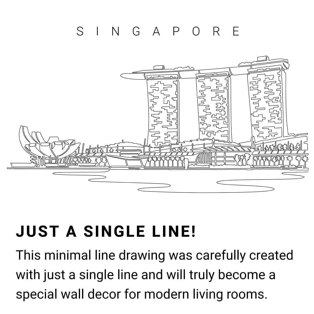 Singapore Skyline Continuous Line Drawing Art Work Singapore Skyline Continuous Line Drawing Art Work