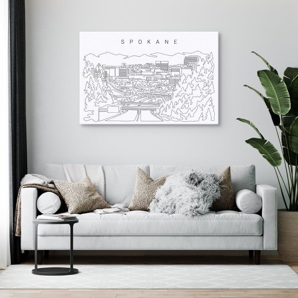 Spokane Skyline Canvas Art Print Lifestyle Spokane Skyline Canvas Art Print Lifestyle