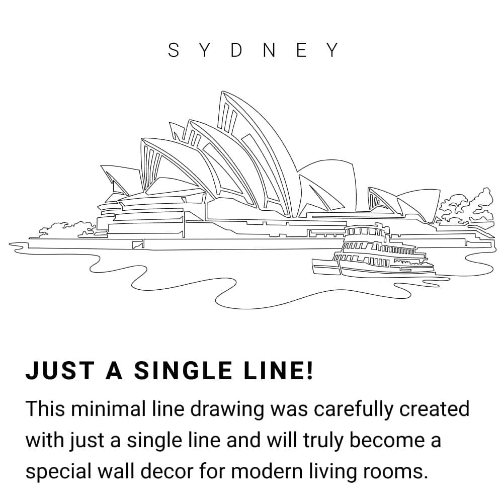 Sydney Opera House Continuous Line Drawing Art Work Sydney Opera House Continuous Line Drawing Art Work