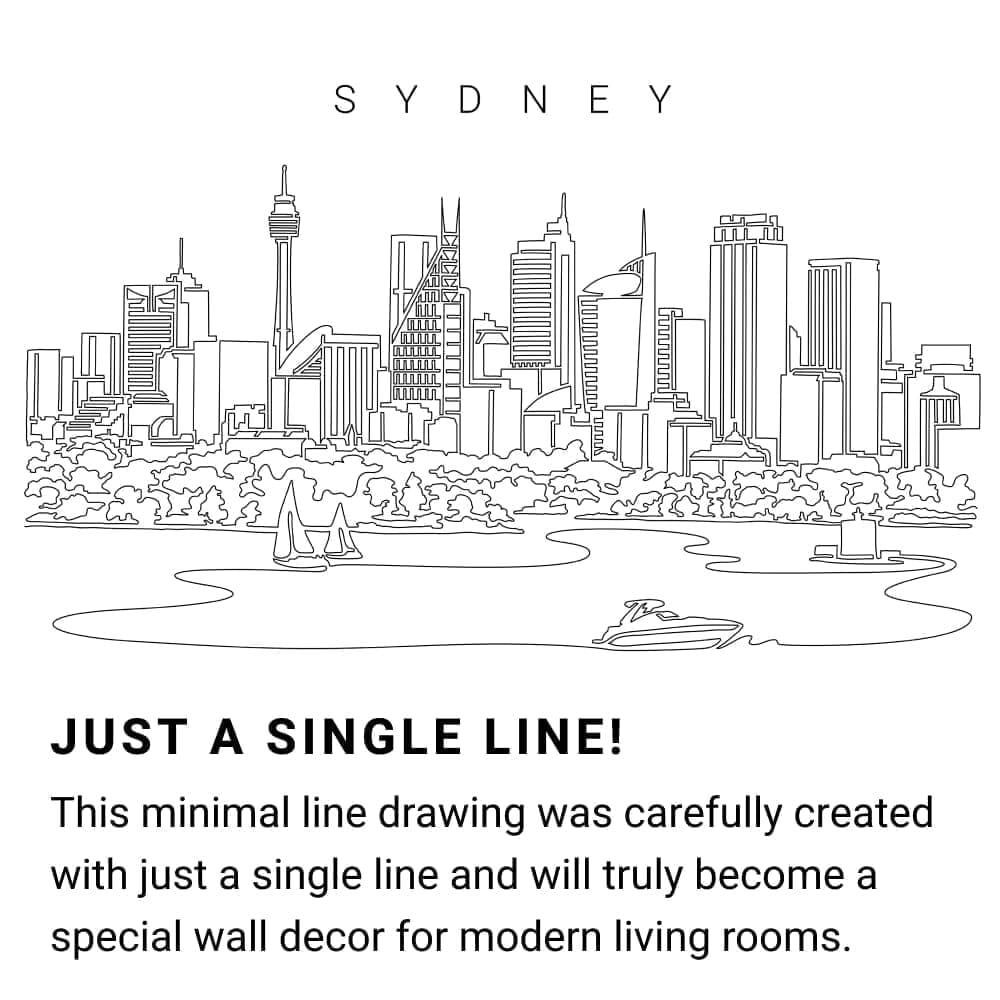 Sydney Skyline Continuous Line Drawing Art Work Sydney Skyline Continuous Line Drawing Art Work