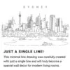 Sydney Skyline Continuous Line Drawing Art Work