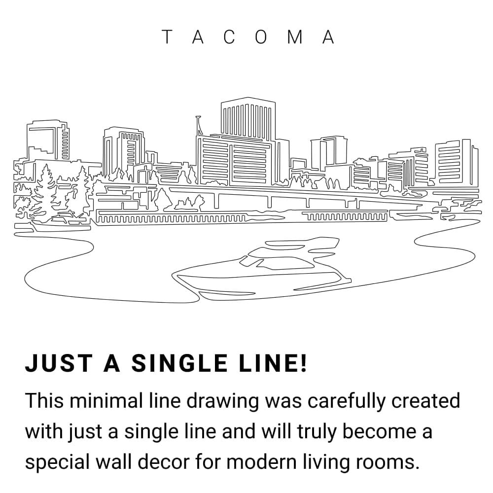 Tacoma Skyline Continuous Line Drawing Art Work Tacoma Skyline Continuous Line Drawing Art Work