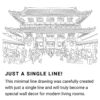 Tokyo Sensoji Temple Continuous Line Drawing Art Work