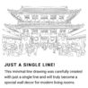 Tokyo Sensoji Temple Continuous Line Drawing Art Work