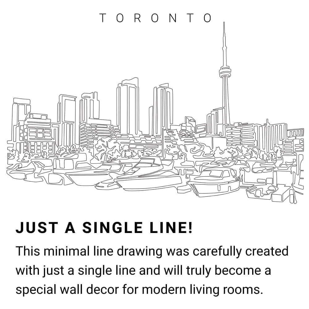 Toronto Harbor Continuous Line Drawing Art Work Toronto Harbor Continuous Line Drawing Art Work