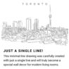Toronto Harbor Continuous Line Drawing Art Work