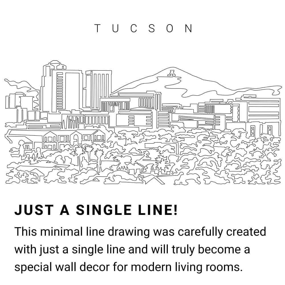 Tucson Skyline Continuous Line Drawing Art Work Tucson Skyline Continuous Line Drawing Art Work