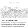 Tucson Skyline Continuous Line Drawing Art Work