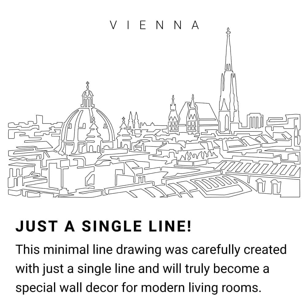 Vienna Skyline Continuous Line Drawing Art Work Vienna Skyline Continuous Line Drawing Art Work