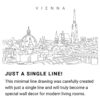 Vienna Skyline Continuous Line Drawing Art Work