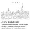 Vienna Skyline Continuous Line Drawing Art Work