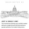 Washington DC Capitol Building Continuous Line Drawing Art Work