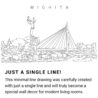 Wichita Continuous Line Drawing Art Work