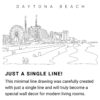 Daytona Beach Continuous Line Drawing