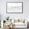 Framed Barcelona Park Guell Wall Art for Living Room
