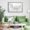 Framed Seoul Wall Art for Living Room
