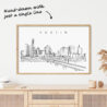 Austin Skyline One Line Drawing Art - Dark