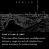 Berlin Skyline One Line Drawing Art - Dark