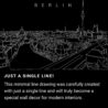 Berlin Skyline One Line Drawing Art - Dark