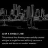 Boston Harbor One Line Drawing Art - Dark