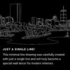 Boston Skyline One Line Drawing Art - Dark